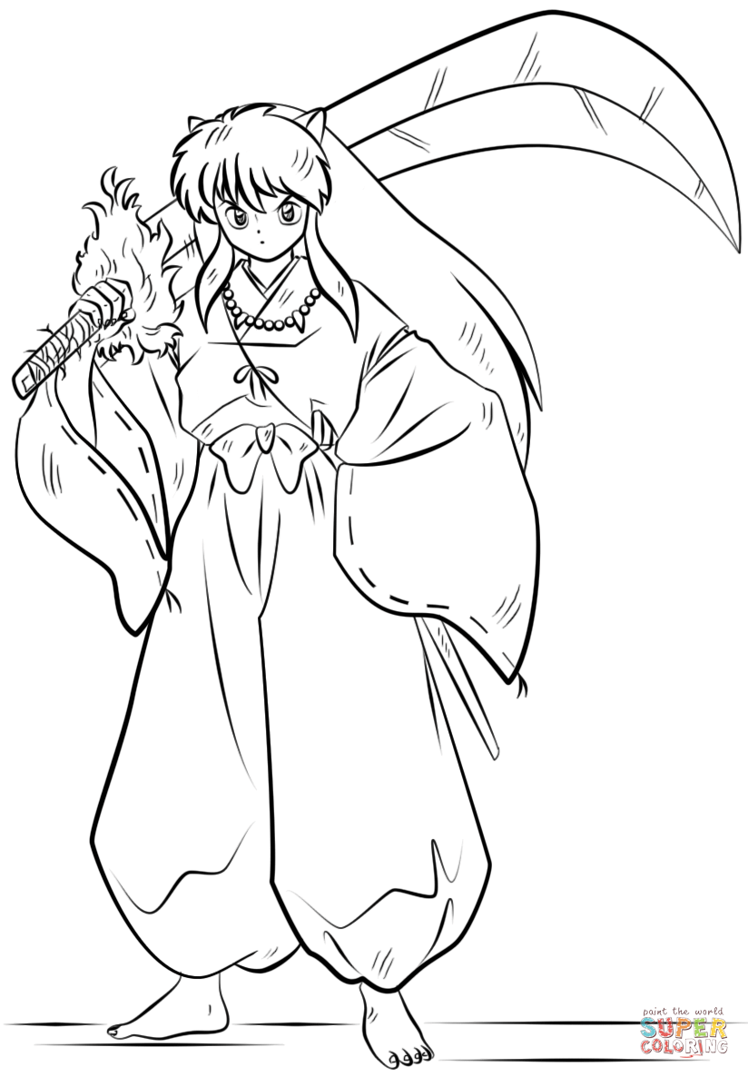 Inuyasha coloring page free printable coloring pages