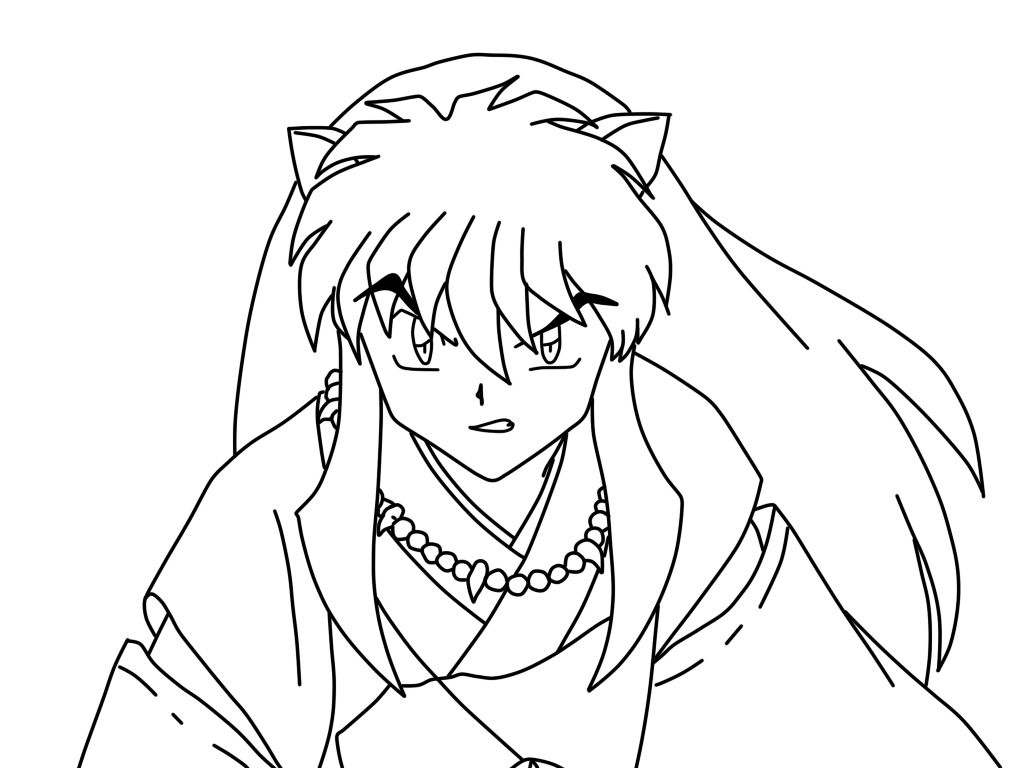 Coloring pages of inuyasha anime drawings anime cartoon coloring pages