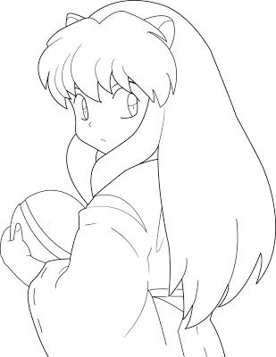 Transmissionpress inuyasha and kagome coloring pages cartoon characters cartoon coloring pages coloring pages online coloring pages