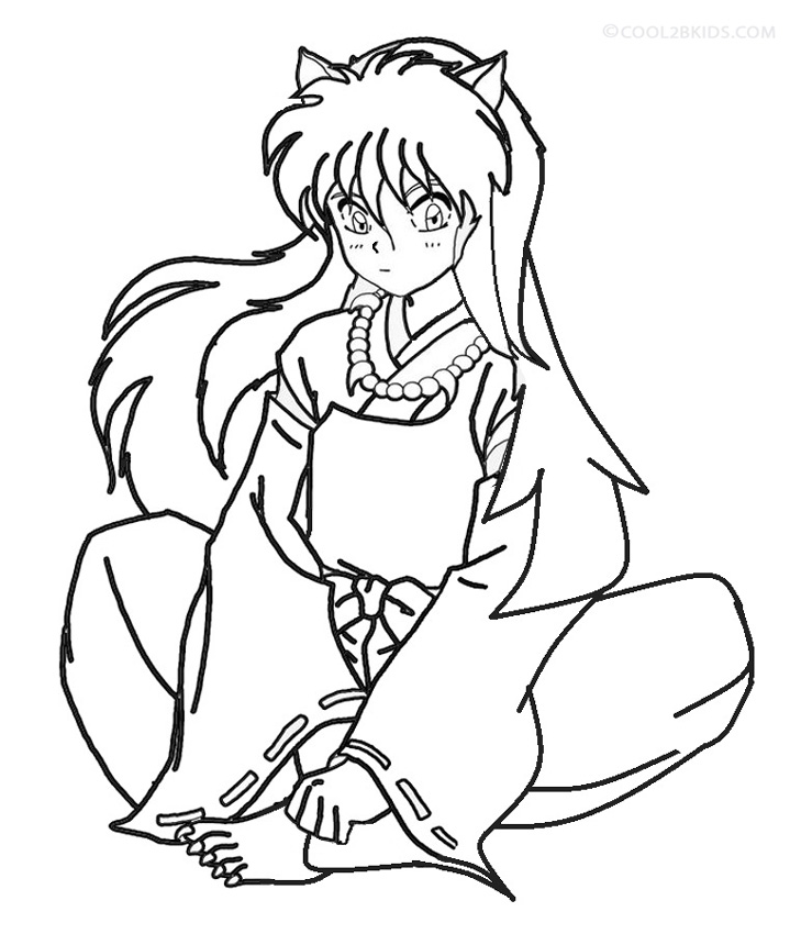 Printable inuyasha coloring pages for kids