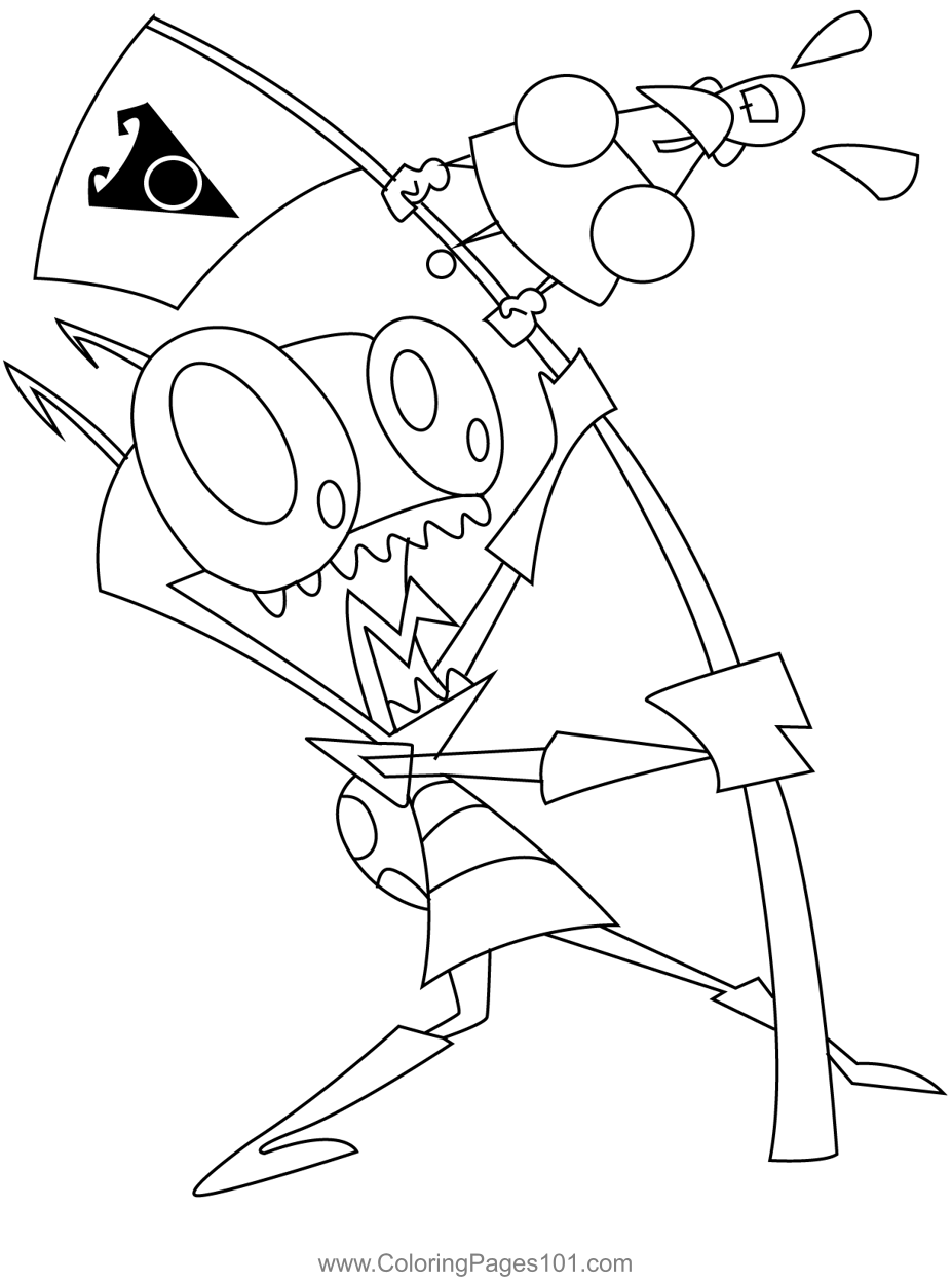 Invader zim coloring page coloring pages coloring pages for kids color