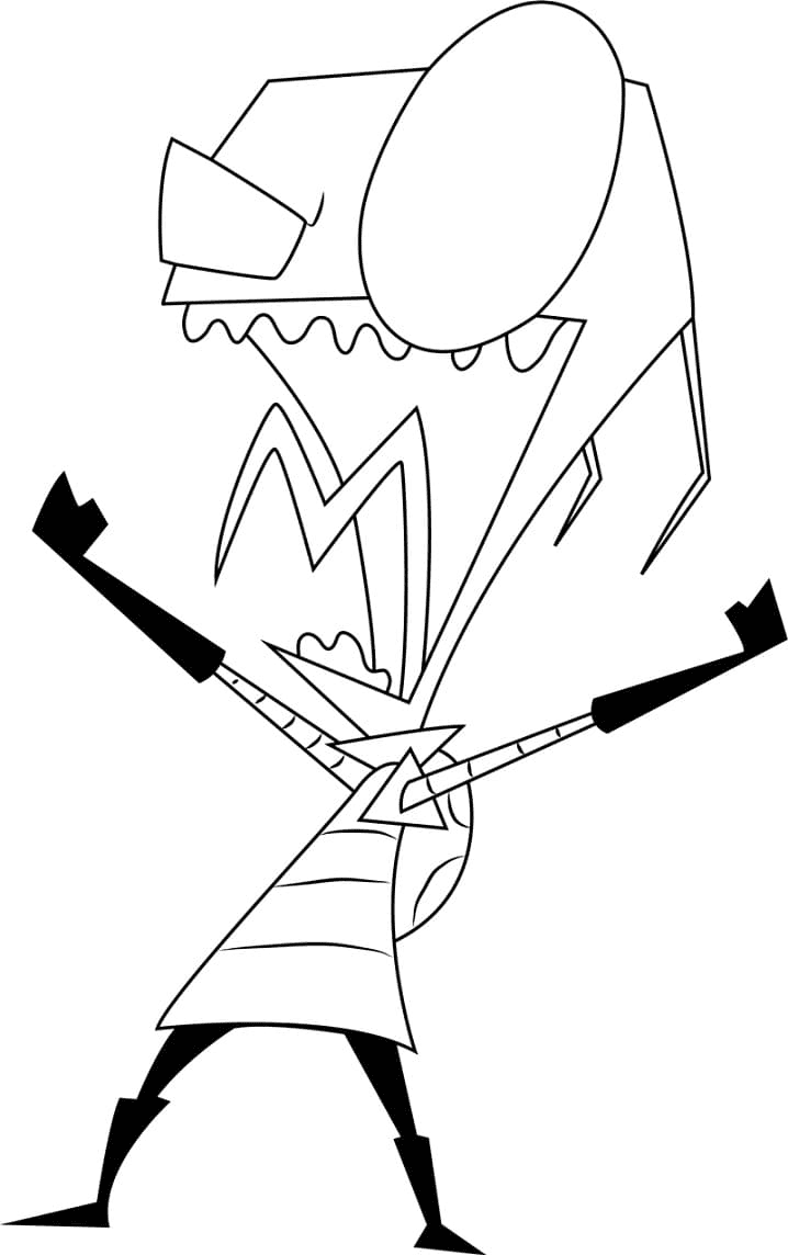 Invader zim coloring pages printable for free download