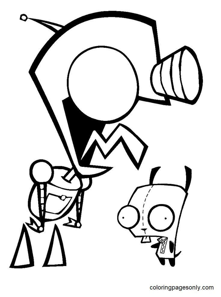 Gir coloring pages coloring pages cartoon coloring pages printable coloring pages