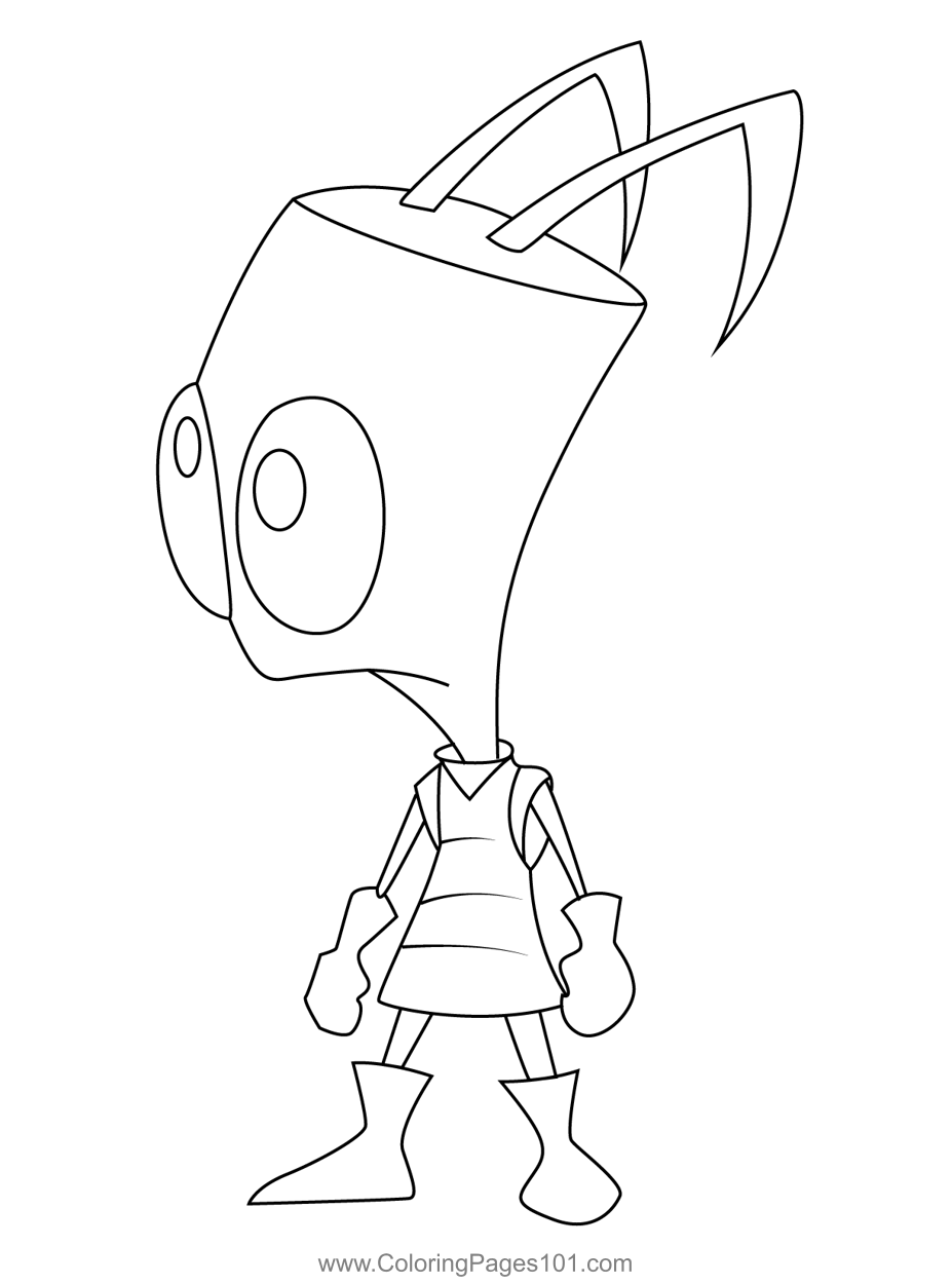 Zim gir coloring page coloring pages coloring pages for kids printable coloring pages