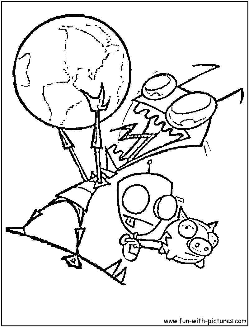 Invader zim gir coloring page coloring pages cute coloring pages adult coloring designs