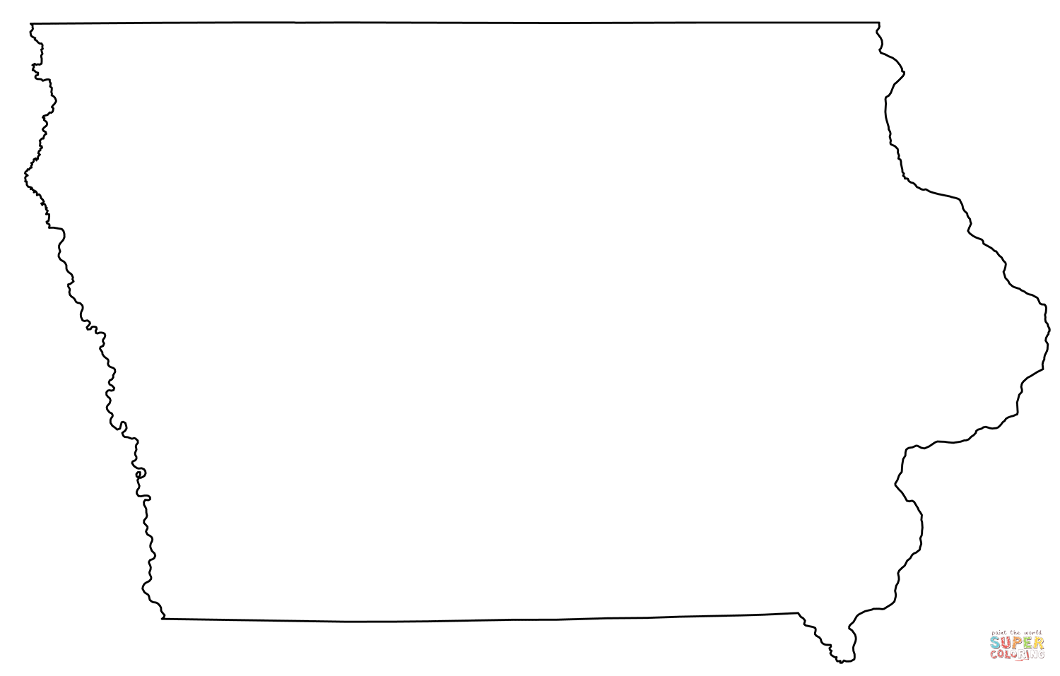 Outline map of iowa coloring page free printable coloring pages