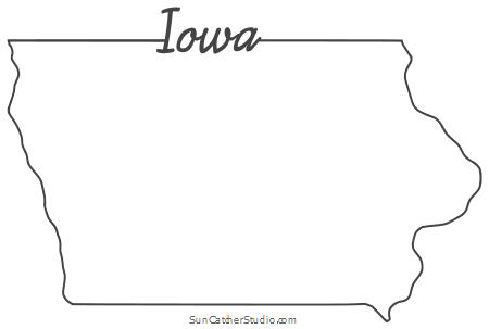 Iowa â map outline printable state shape stencil pattern map outline iowa map