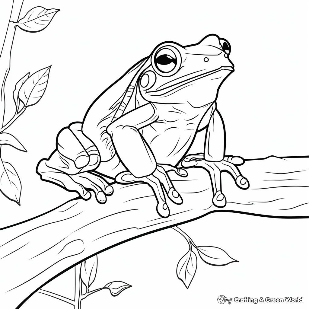 Tree frog coloring pages