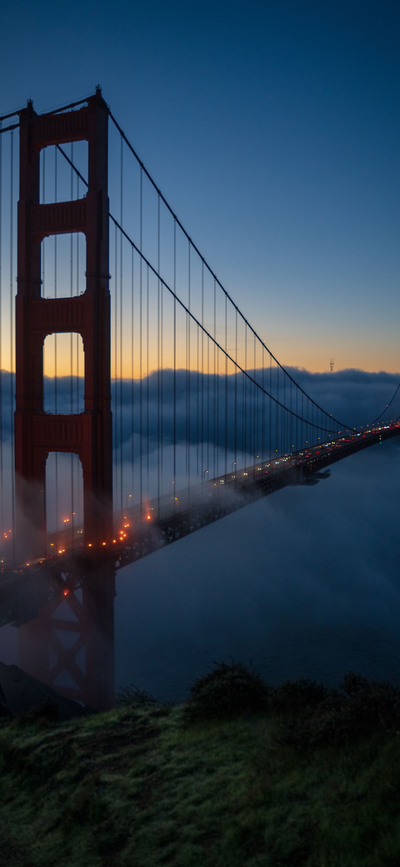 Golden gate bridge at nighttime iphone wallpapers free download