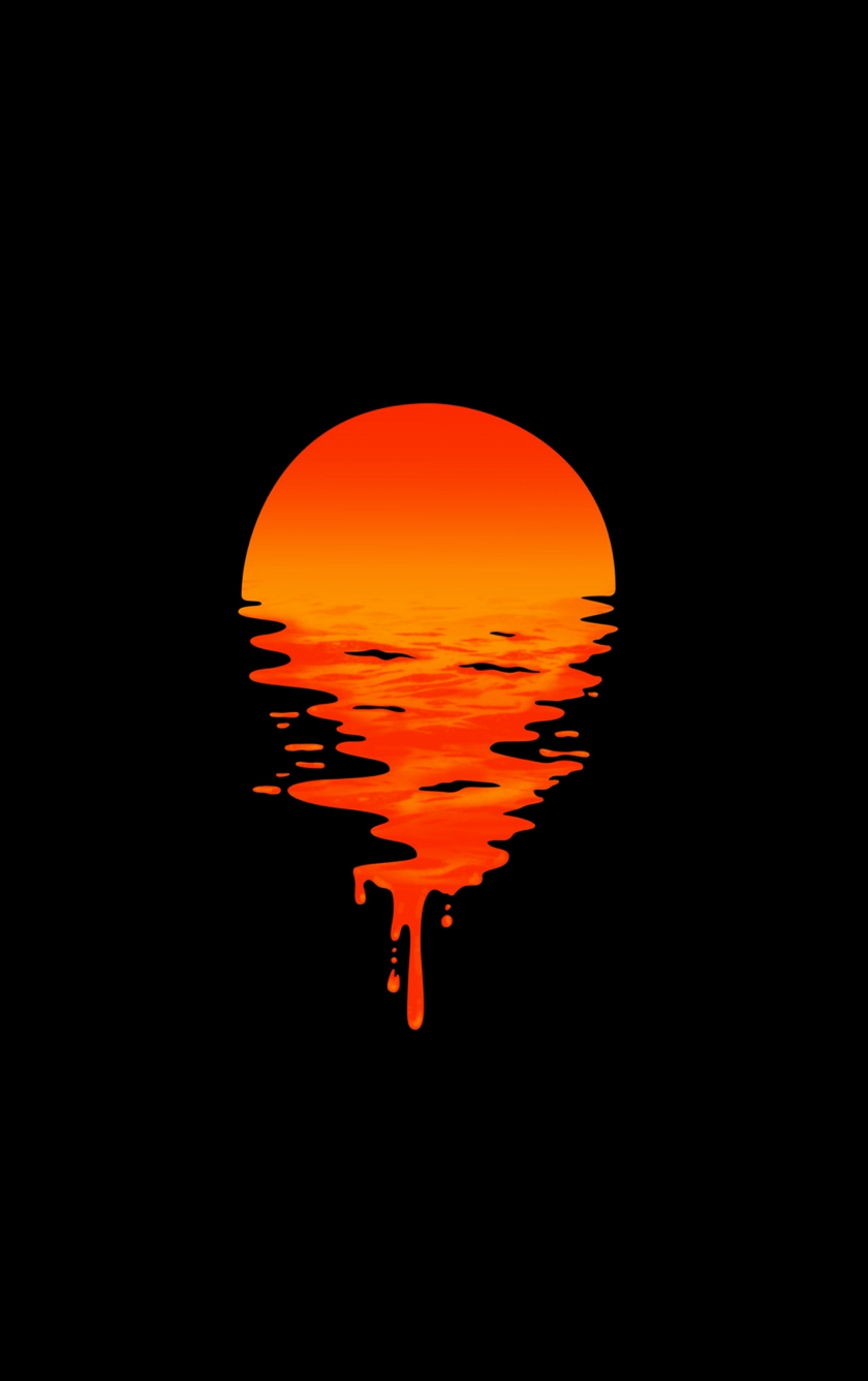 Download wallpaper x lake sunset orange minimal dark iphone iphone s iphone c ipod touch x hd background