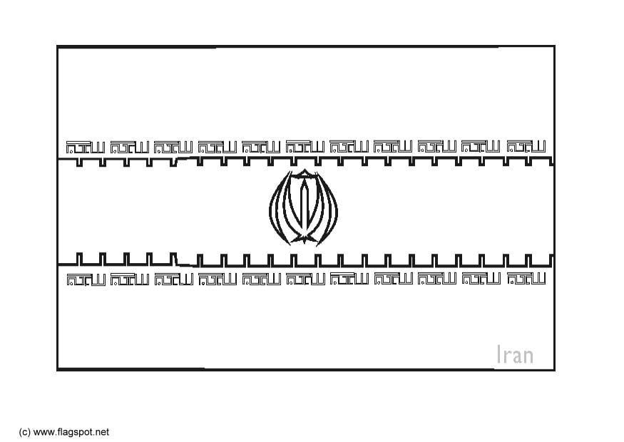 Coloring page flag iran