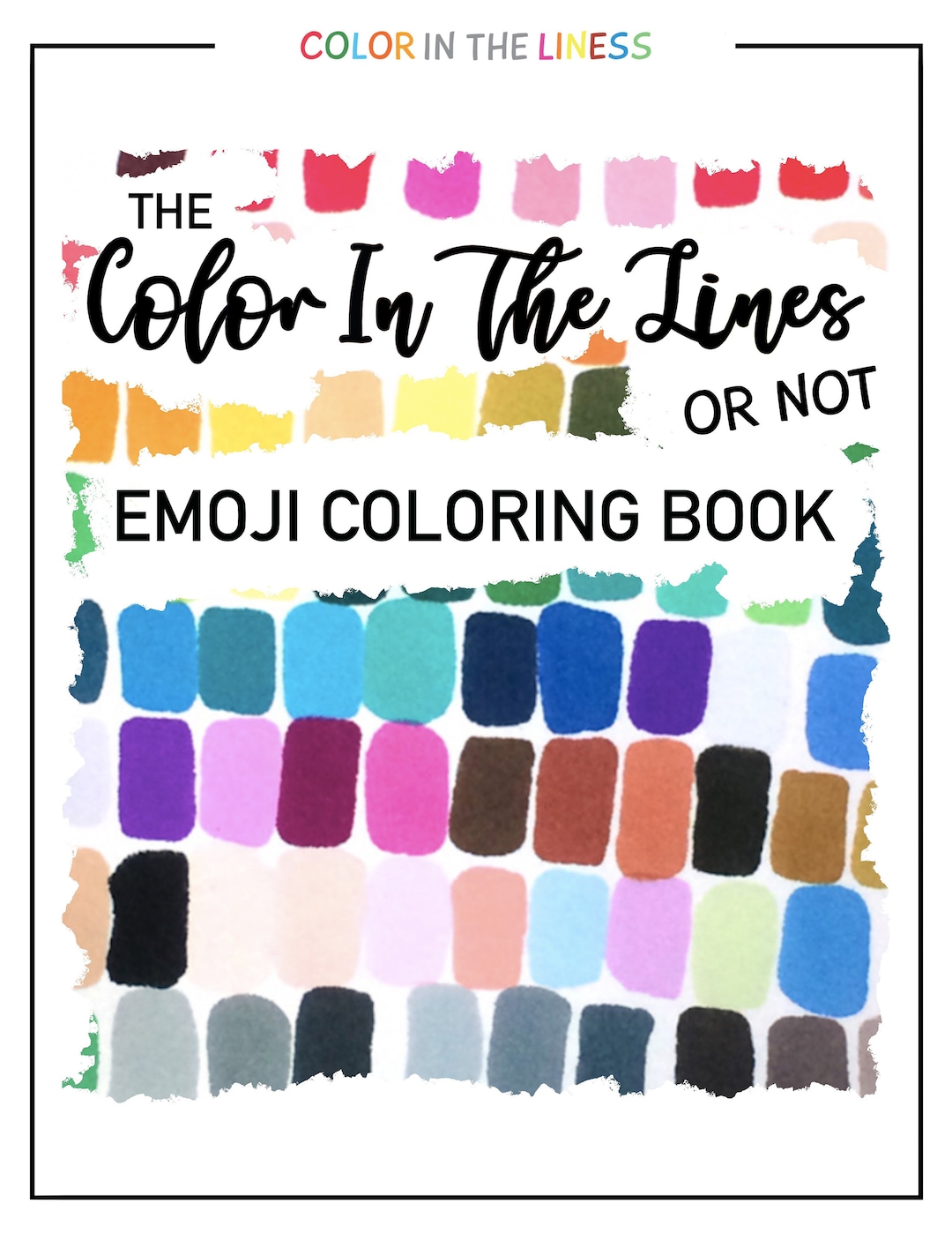 The color in the lines or not emoji coloring book digital download print instantly