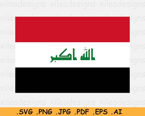 Iraq flag svg iraqi national nation country banner cricut cut file digital download clipart vector graphic icon eps ai png jpg pdf instant download