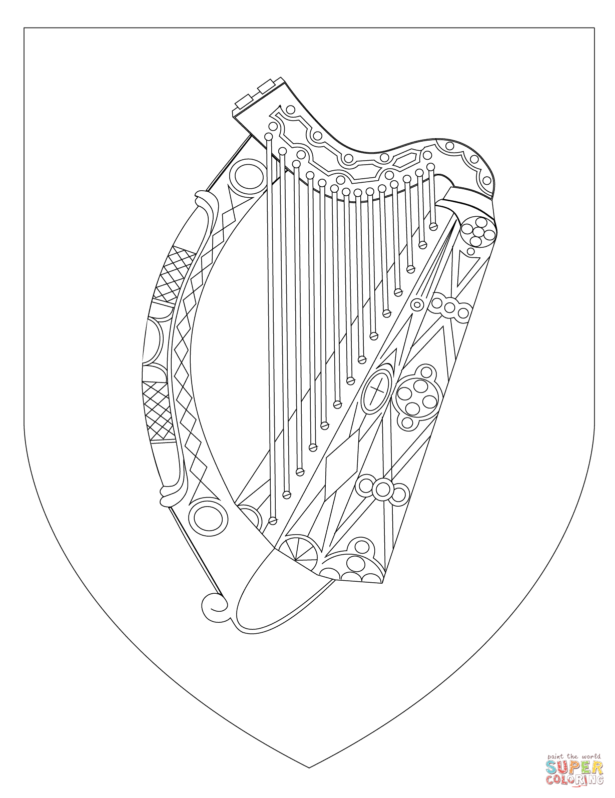 Coat of arms of ireland coloring page free printable coloring pages