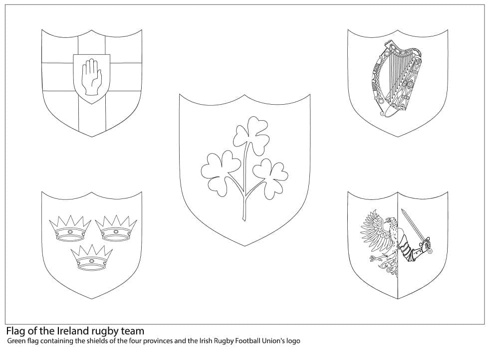 Ireland rugby team flag coloring page