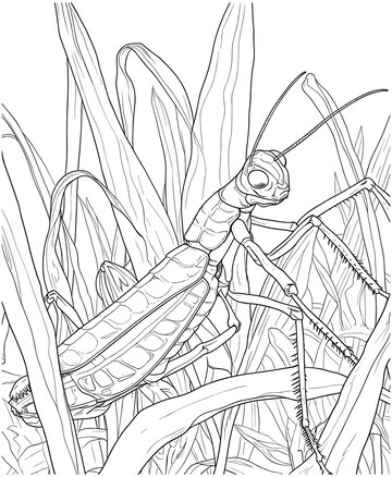 Premium vector mantis coloring pages line art