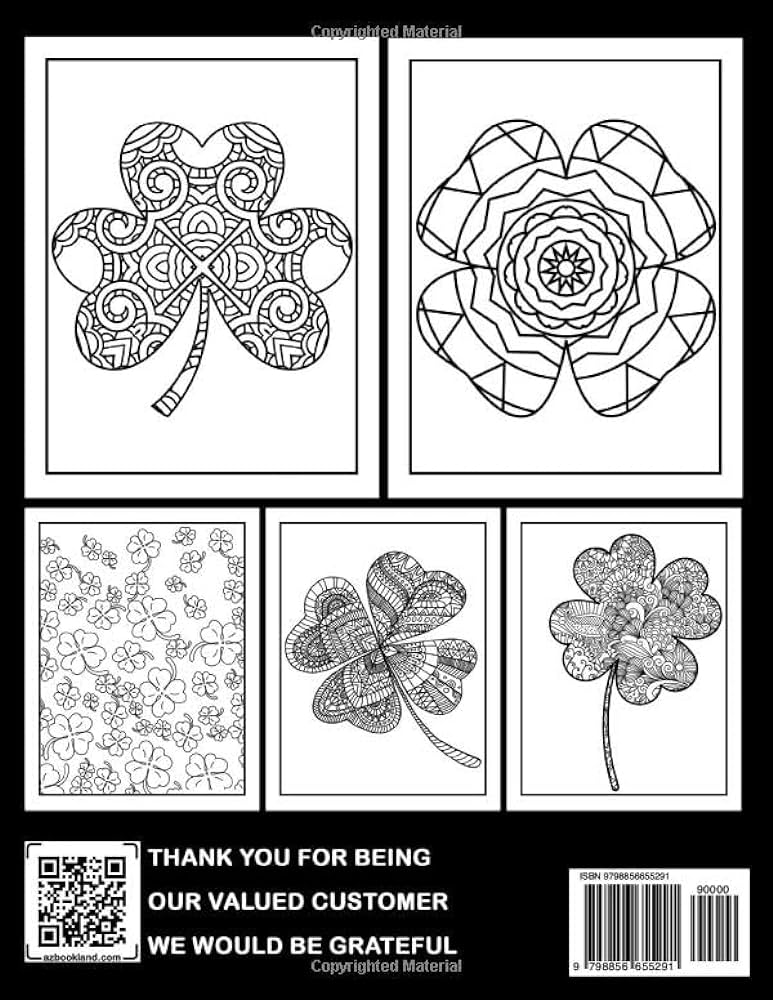 Shamrock coloring book for adults coloring pages featuring green irish symbols for kids lovers and special occasions like st patricks day and day perfect for stress relief and gifting rush liam