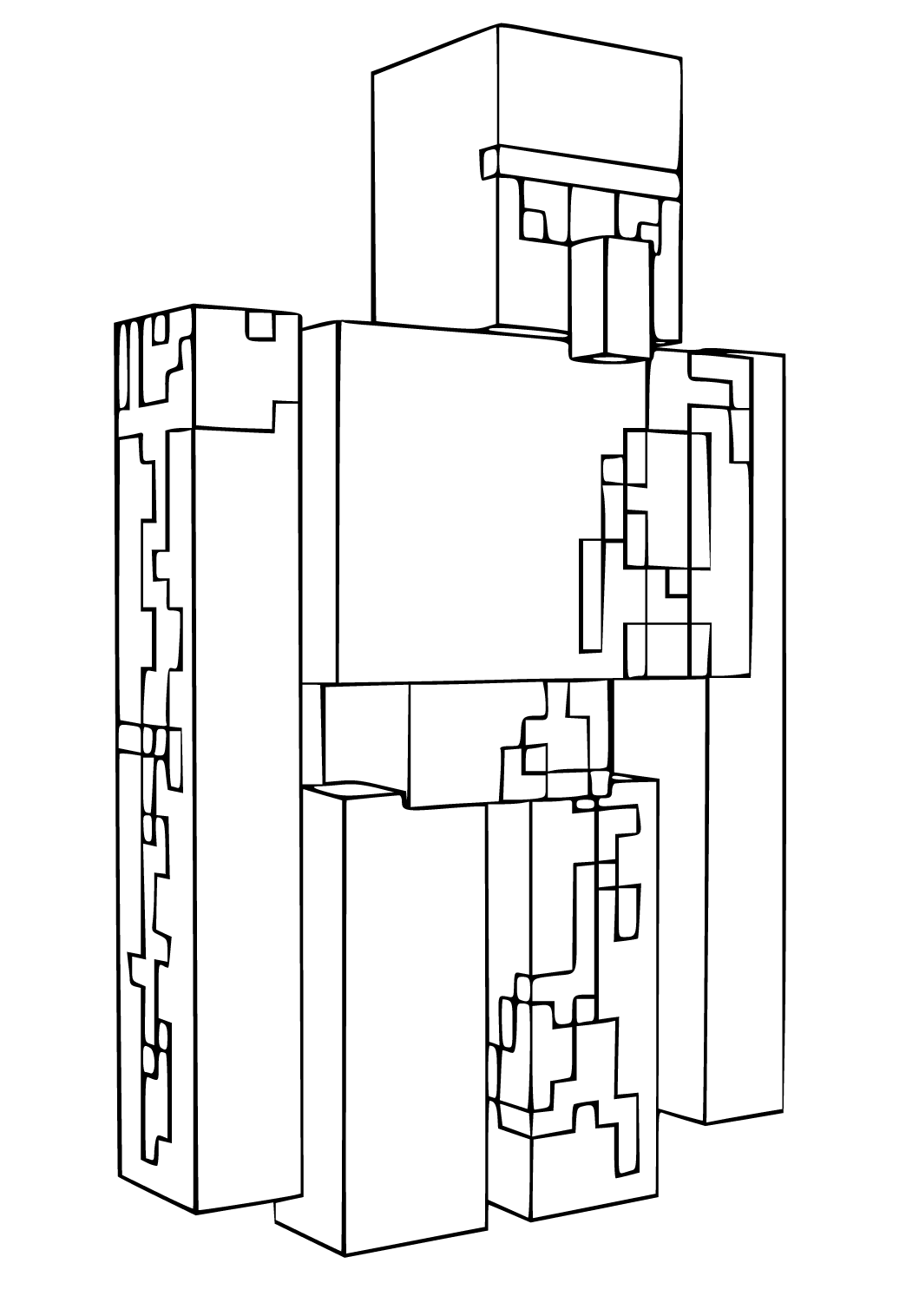 Free printable minecraft iron golem coloring page sheet and picture for adults and kids girls and boys