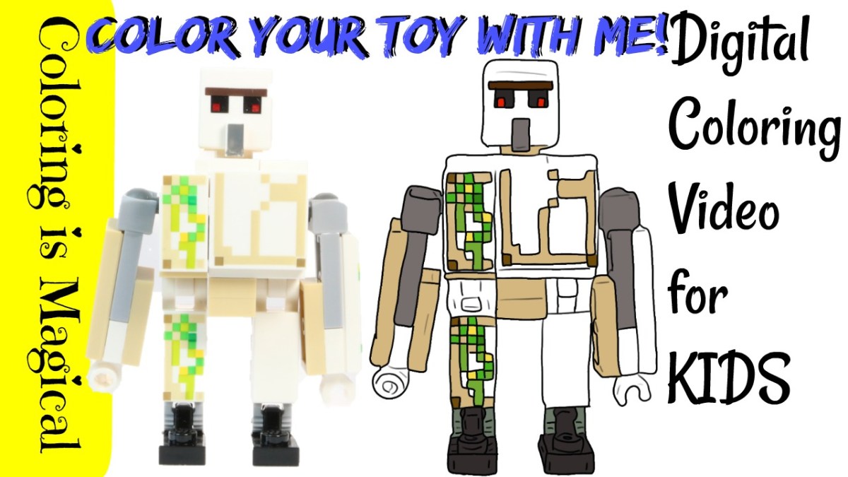 Iron golem minecraft mob coloring page video