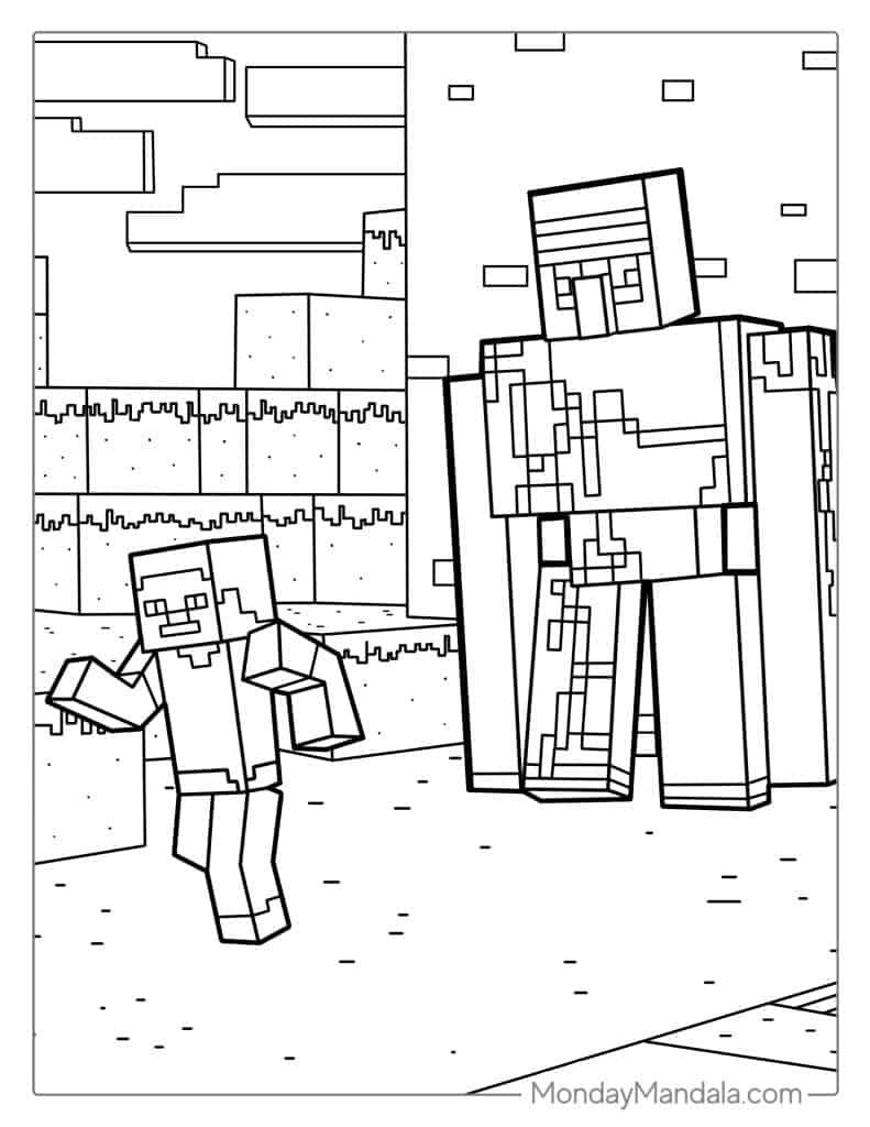 Minecraft coloring pages free pdf printables