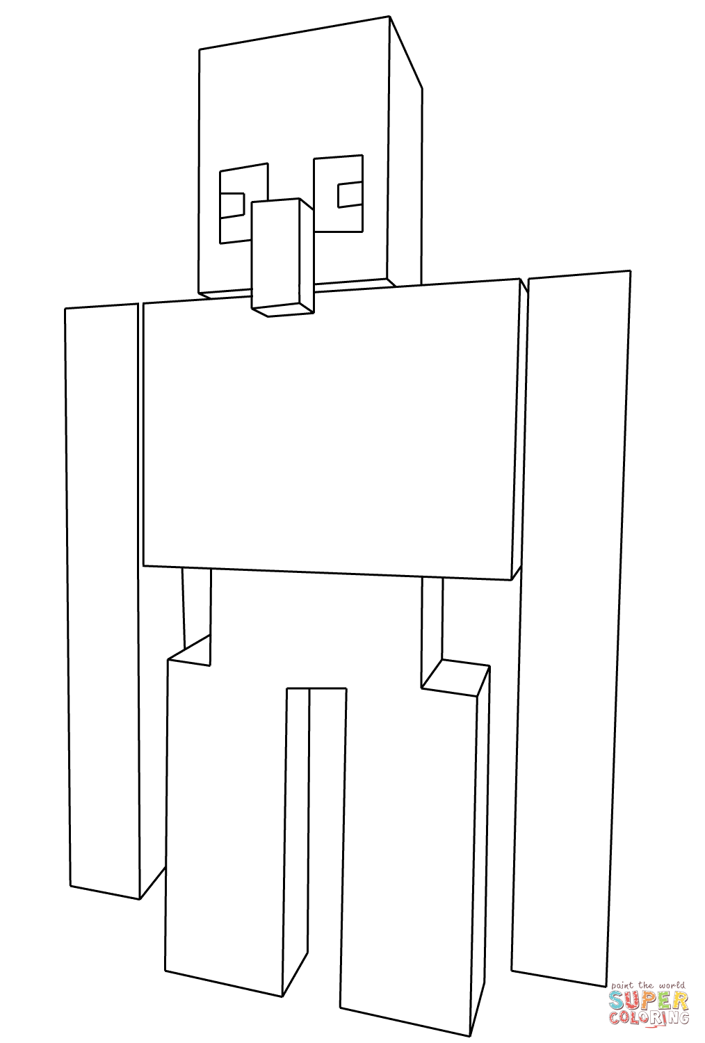 Minecraft iron golem coloring page free printable coloring pages