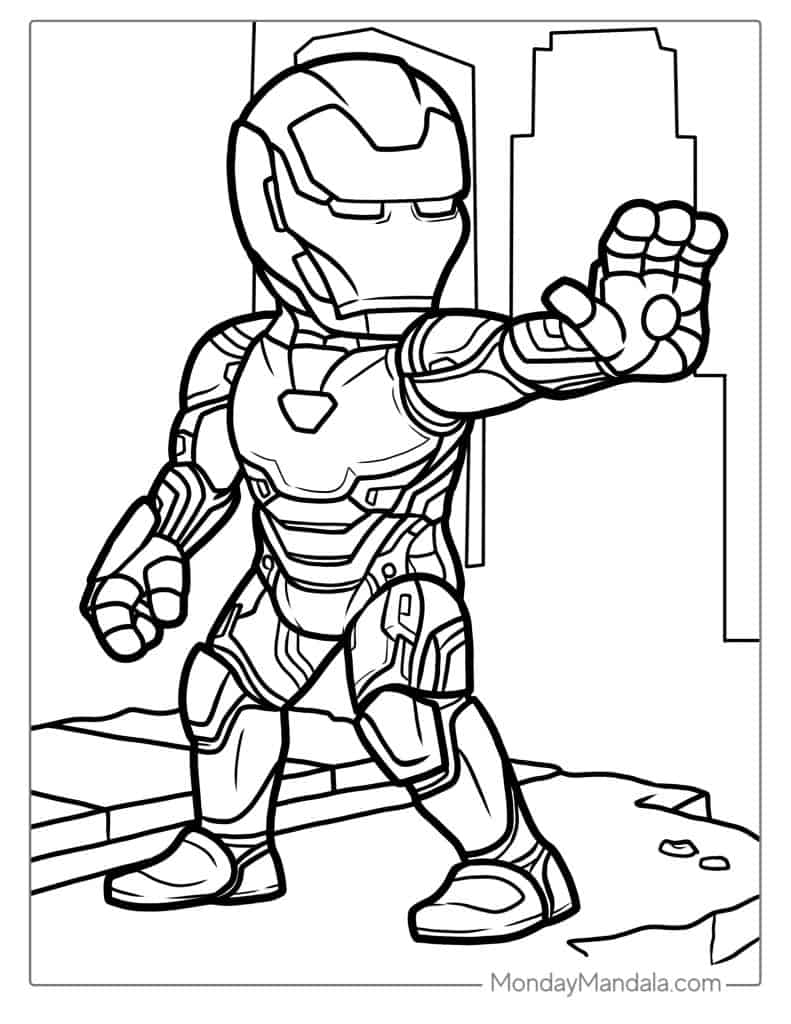 Iron man coloring pages free pdf printables