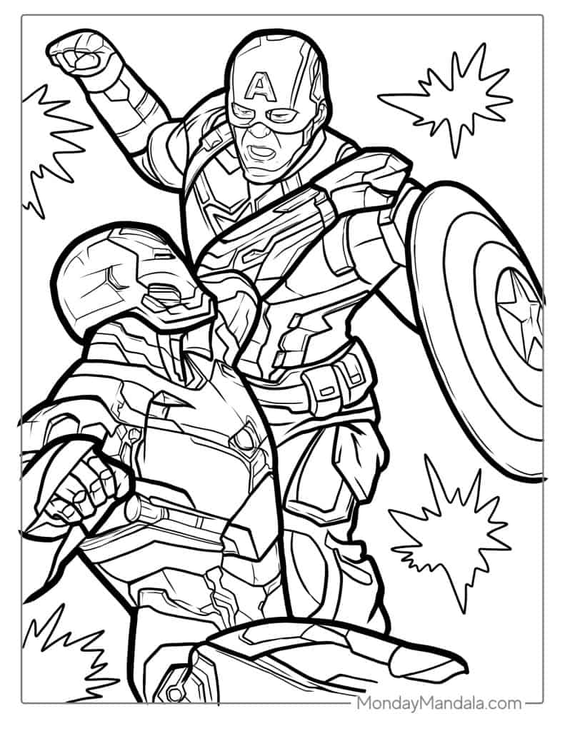 Iron man coloring pages free pdf printables