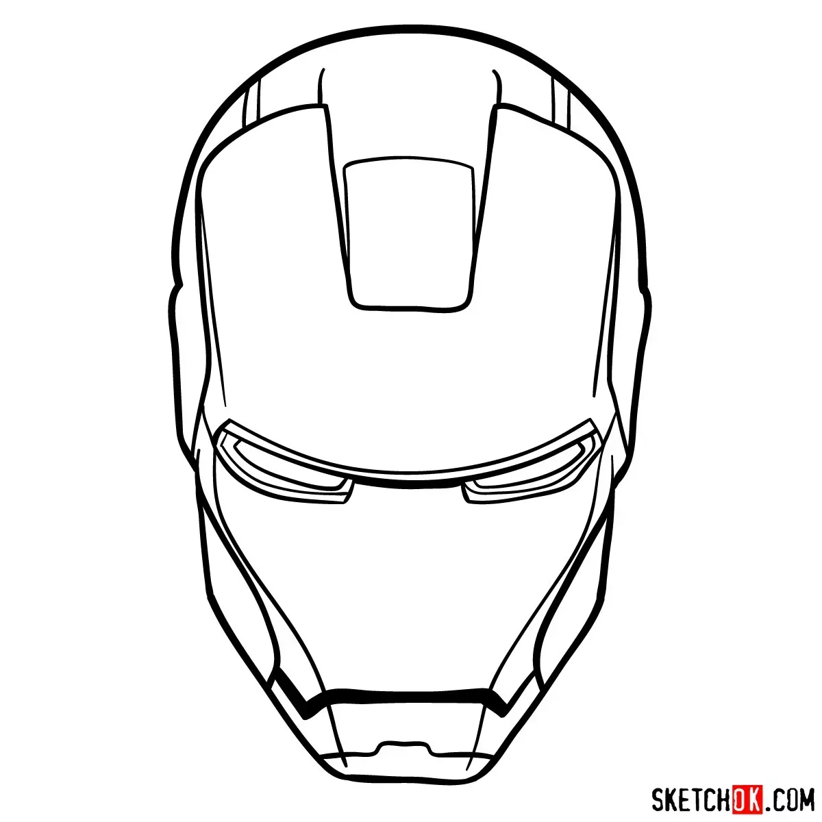 How to draw an iron man mask