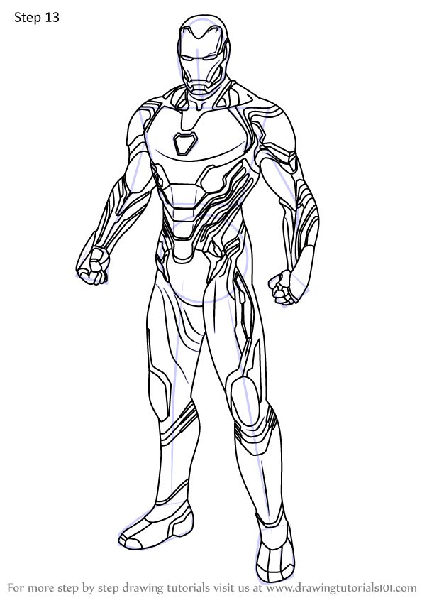 Learn how to draw iron man from avengers endgame avengers endgame step by step drawing tutorials iron man drawing iron man art drawing superheroes