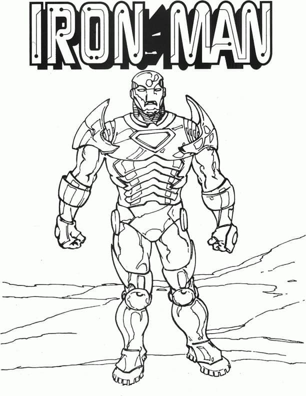 Iron man drawing coloring page