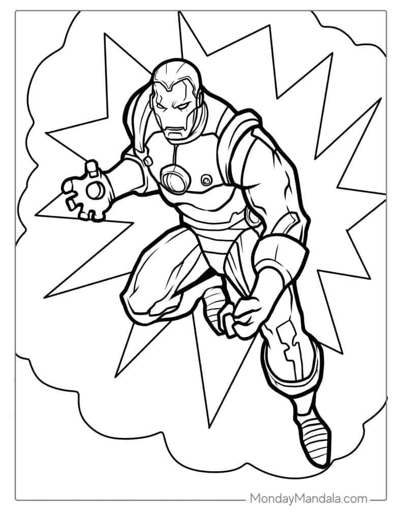 Iron man coloring pages free pdf printables