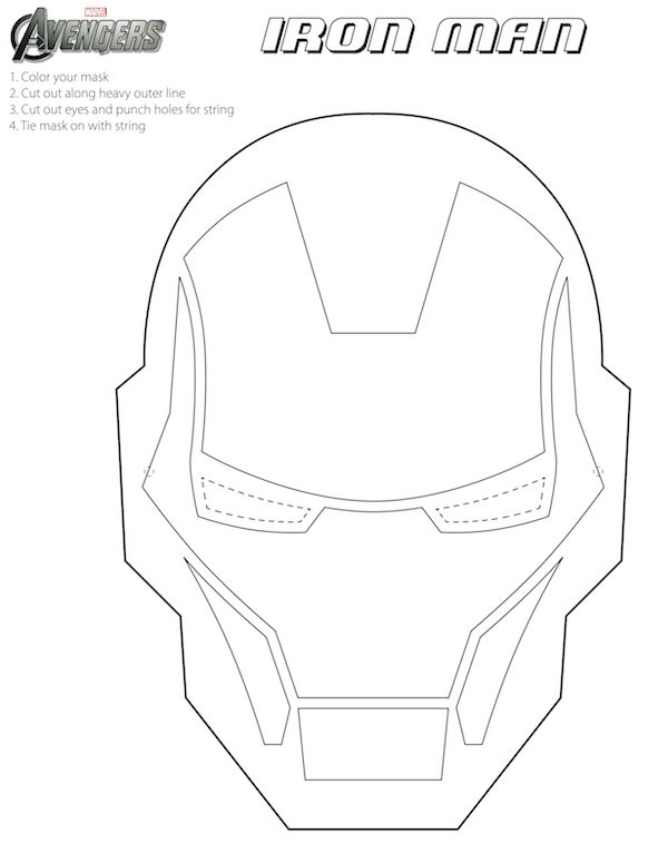 Printable halloween masks iron man mask coloring mask printable halloween masks