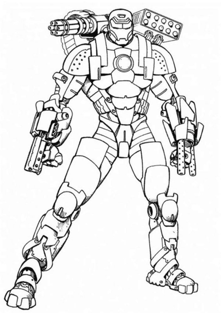 Free easy to print iron man coloring pages