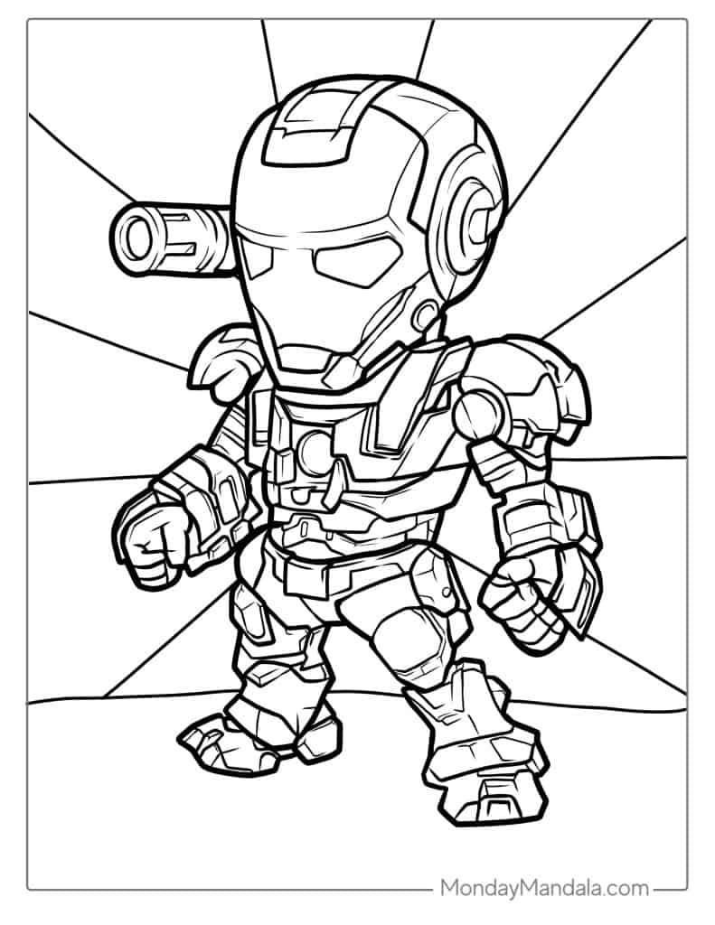 Iron man coloring pages free pdf printables