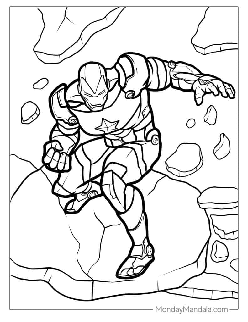 Iron man coloring pages free pdf printables