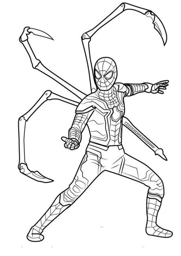 Iron spider man coloring page coloring page