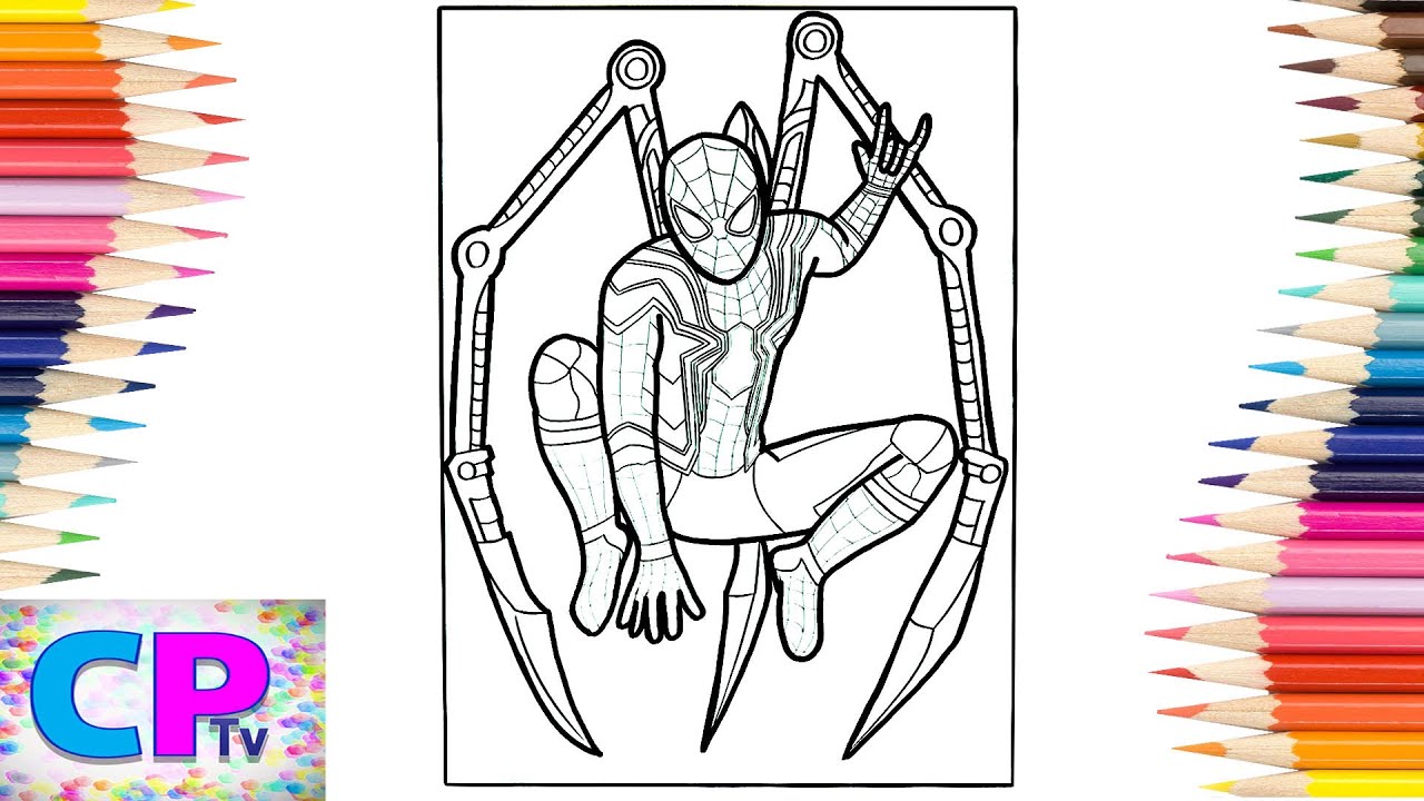 Iron spideran coloring pagessuperhero shows his powerelektronoia