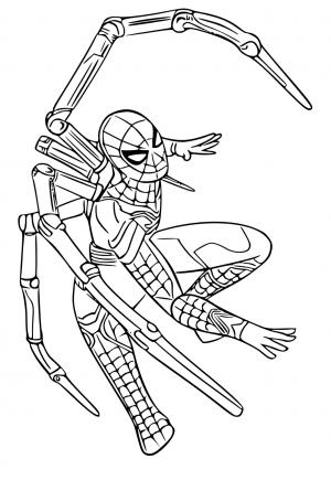 Free printable iron spider coloring pages for adults and kids