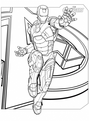 Avengers iron man coloring page free printable coloring pages