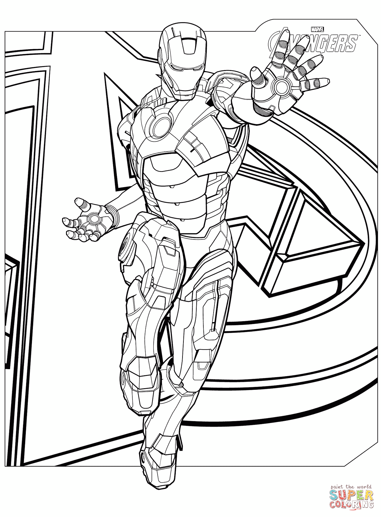 Avengers iron man coloring page free printable coloring pages