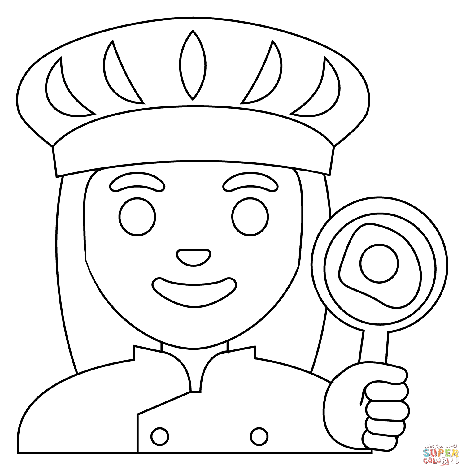 Woman cook emoji coloring page free printable coloring pages