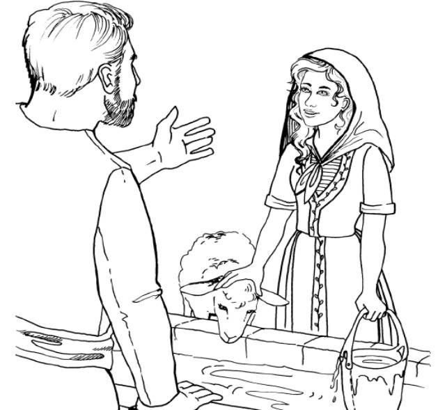 Isaac and rebekah coloring pages