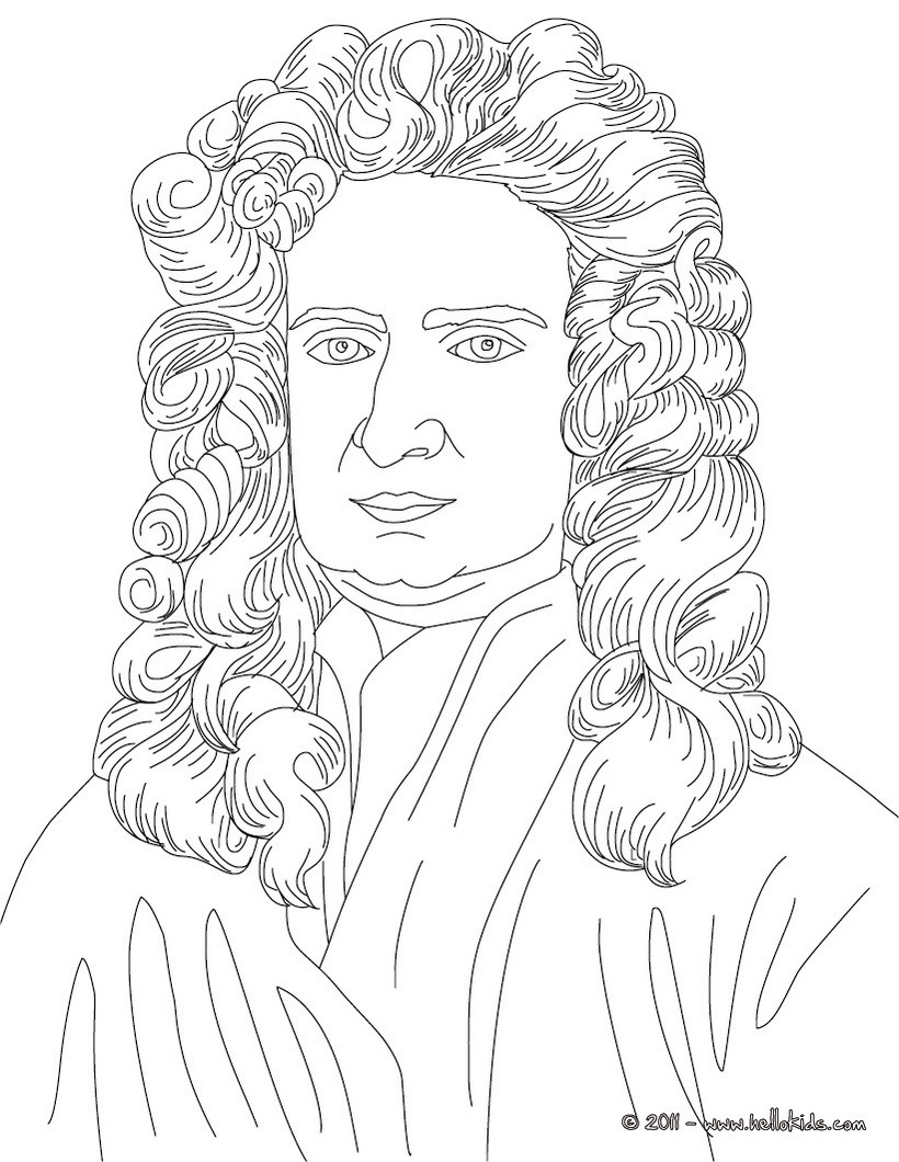 Isaac newton coloring pages