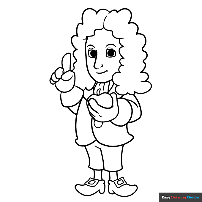 Isaac newton coloring page easy drawing guides