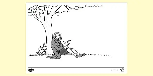 Newton under the apple tree louring sheet