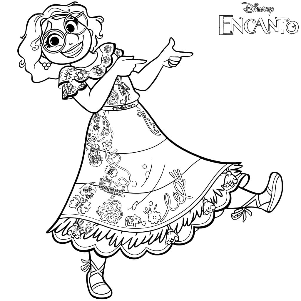 Mirabel madrigal from encanto coloring page