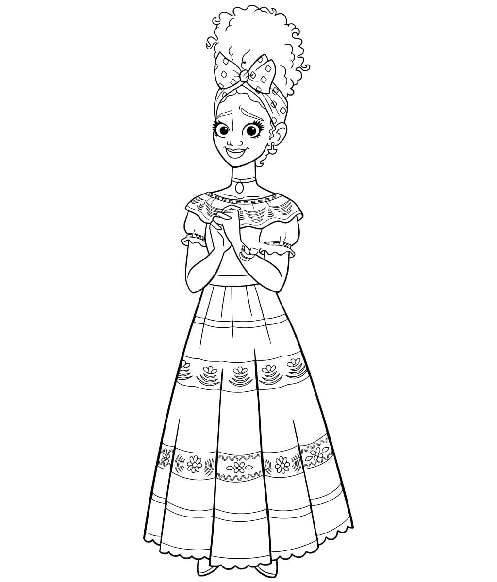 Dolores from encanto coloring page