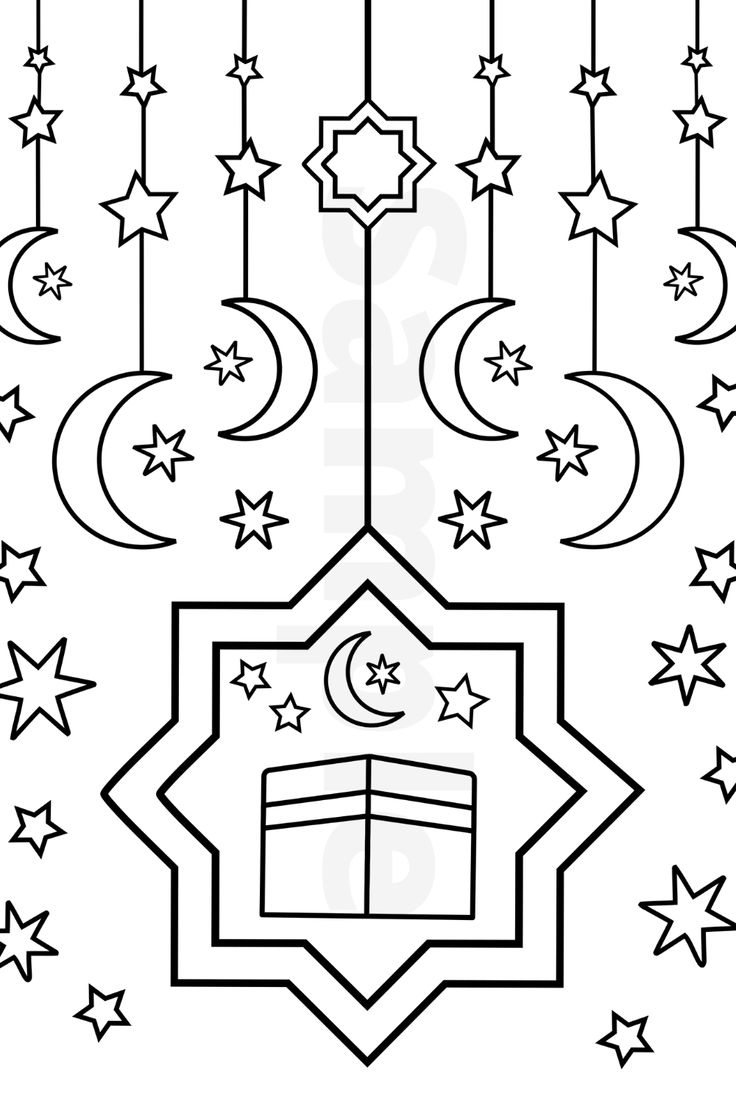 Kaaba coloring pages islamic design printable ramadan