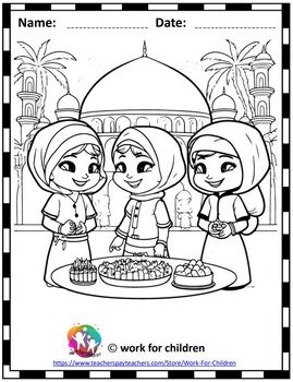 Islamic coloring pages for muslim kids by work for children tpt