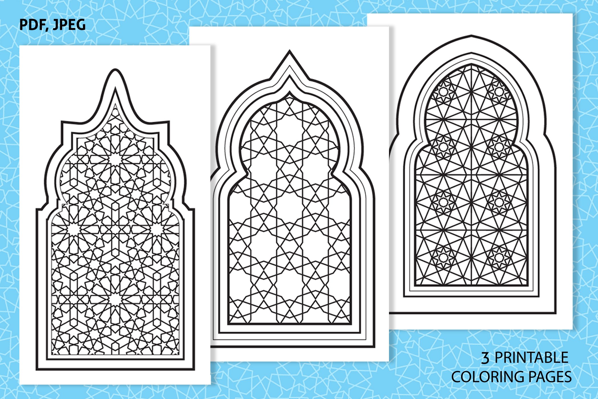 Arabic arches printable coloring pages pdf jpeg